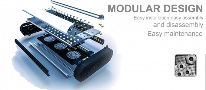 el diseño modular llevado crece luces